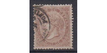 Edifil 0099 - 100 milesinas 1868, castaño, usado