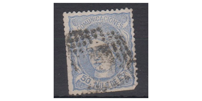 Edifil 0107 - 50 milesimas 1870, usado