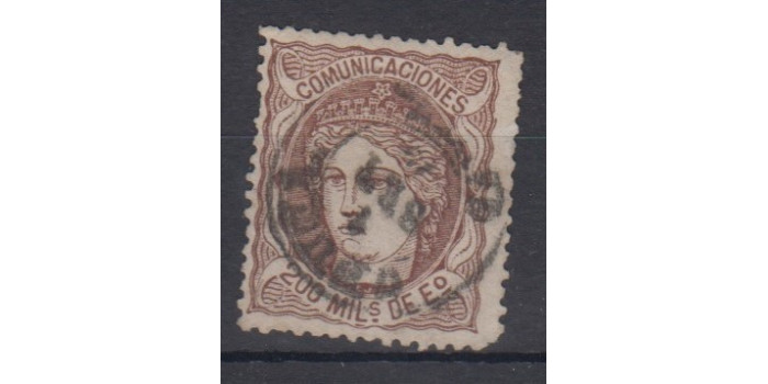 Edifil 0109 - 200 milesimas 1870, usado