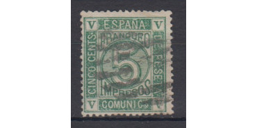 Edifil 0117 - 5 cuartos 1872 verde, usado