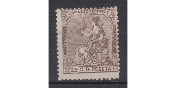 Edifil 0135 - 25 centimos 1873, used