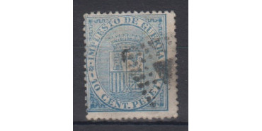Edifil 0142 - 10 centimos 1874 blue, used
