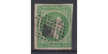Edifil 0160 - 50 centimos 1875 green, used