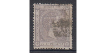 Edifil 0163 - 5 centimos 1875 lilac, used