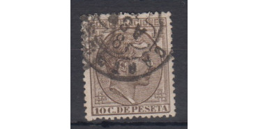 Edifil 0192 - 10 centimos 1878 chestnut, used