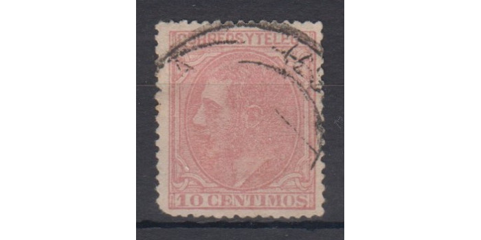 Edifil 0202 - 10 centimos 1879 pink carmine. used