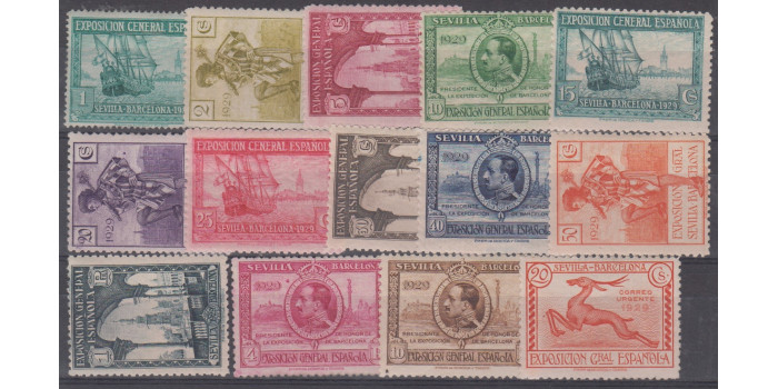 Edifil 0434/47 - 1929, NUEVO SIN CHARNELA, EXPOSICION SEVILLA-BARCELONA