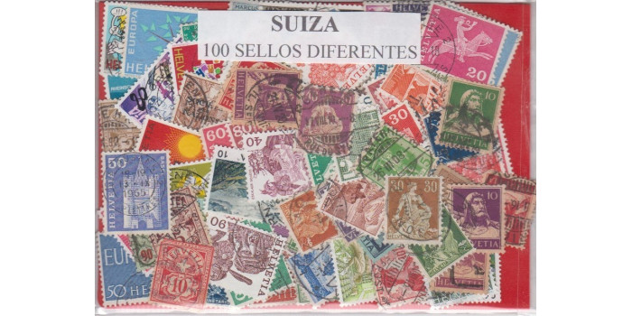 SWITZERLAND 100 DIFFERENT STAMPS