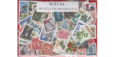 SWEDEN 100 DIFFERENT STAMPS