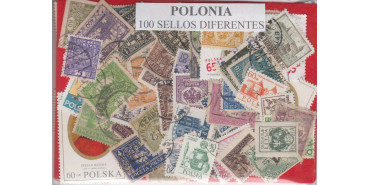 POLAND 100 DIFFERENT STAMPS