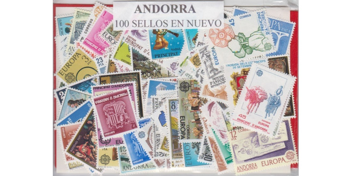 ANDORRA 100 STAMPS IN NEW