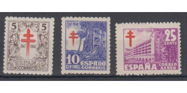 Edifil 1017/19 - 1947, NEW WITH STICKER