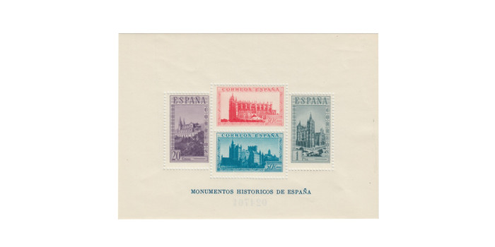 Edifil 0847 - 1938. SHEET BLOCK MONUMENTS. NEW WITH HINGE