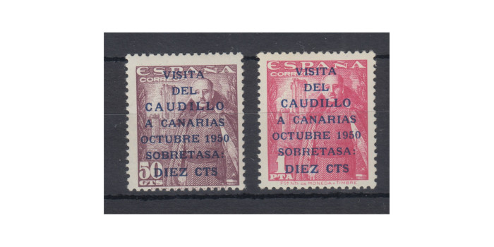 Edifil 1088/89.- 1951. VISITA CANARIAS TERRESTRE. NUEVO