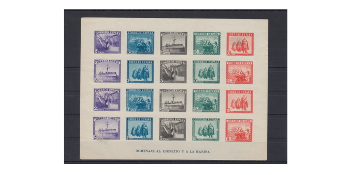 Edifil 0850 - 1938 ARMY AND NAVY. BLOCK SHEET. NEW WITHOUT HINGE