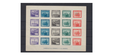 Edifil 0850 - 1938 ARMY AND NAVY. BLOCK SHEET. NEW WITHOUT HINGE