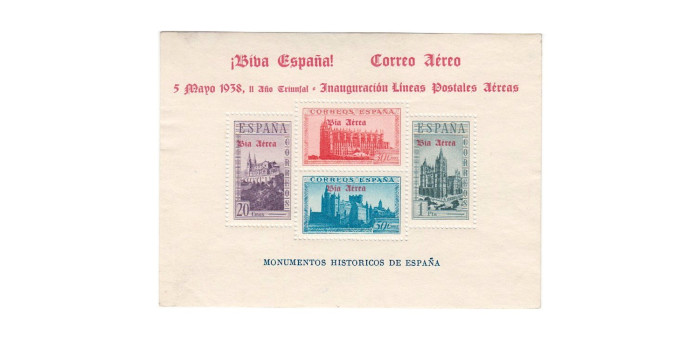 BURGOS - Nº 95 * HOJA BLOQUE sobrecarga roja