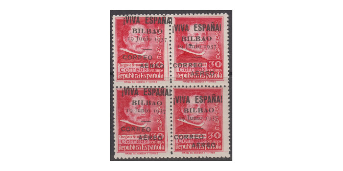 BILBAO - Nº 09 * * bloque de cuatro con los sellos de la izquierda, con la