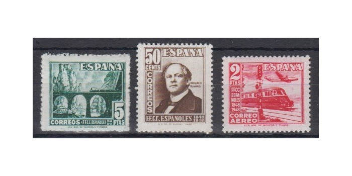 Edifil 1037/39 - 1948, NEW WITH STICKER