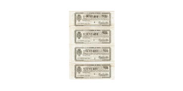 YEAR 1860. Strip of 4 draw 22-NOVEMBER 1860 - EBC
