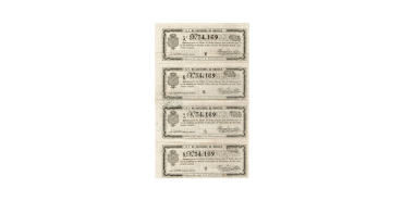 YEAR 1860. Strip of 4 draw 8-NOVEMBER 1860 - EBC