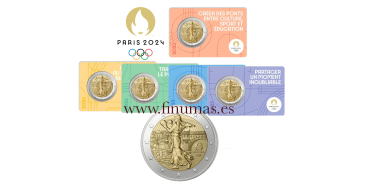 2 COMMEMORATIVE EUROS FRANCE 2023 "JJ.OO PARIS 2024"