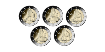 2 COMMEMORATIVE EUROS GERMANY 2023 "PHILHARMONIC ELBA" - SET OF 5 MINTS