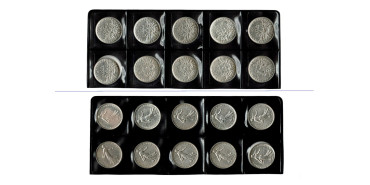 FRANCE - K-0926l - LOT 10x 5 FRANCES 1960/69. EBC - SILVER