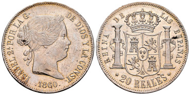 Cy16311.- ISABEL II - 20 Reales 1860 Madrid - EBC