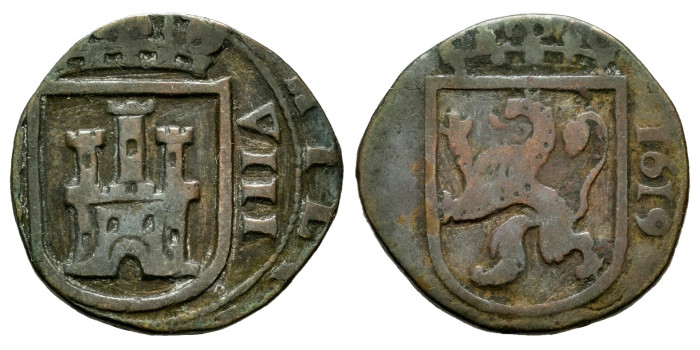 Cy04174.- FELIPE III - 8 Maravedís 1619 - Recutada