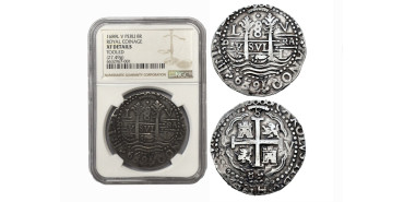 CARLOS II 8 REALES 1689 LIMA V. REDONDO. REDONDO. CERTIFIED NGC