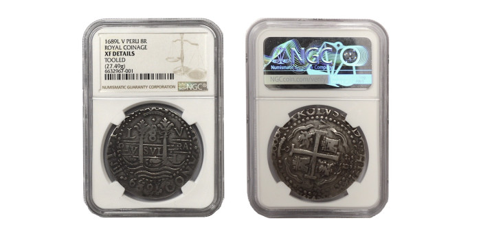 Cy07135.- CARLOS II  8 REALES 1689 LIMA V. REDONDO. CERTIFICADA NGC