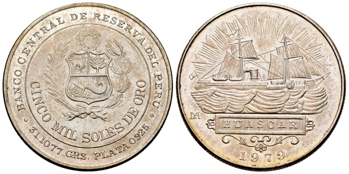 PERU - K-276.- 5000 SOLES 1979. S.C - SILVER