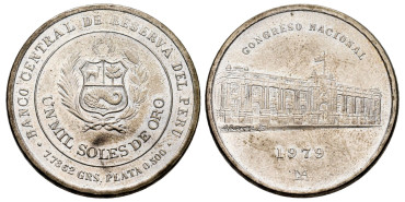 PERU - K-275.- 1000 SOLES 1979. S.C - SILVER