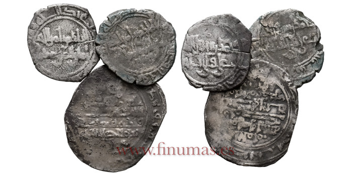 AL-MUIZZ 1/2 DIRHAM 341/365H LOTE DE 3 PIEZAS