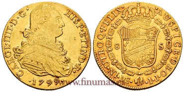 Cy13693.- CARLOS IV  8 Escudos 1799 Lima  I.J. EBC. - Oro