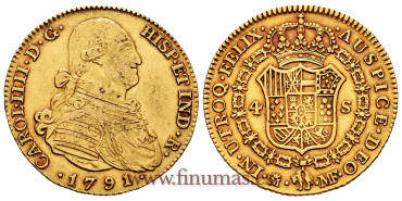 Cy13493.- CHARLES IV - 4 COATS OF ARMS 1791 MADRID M.F. MBC+