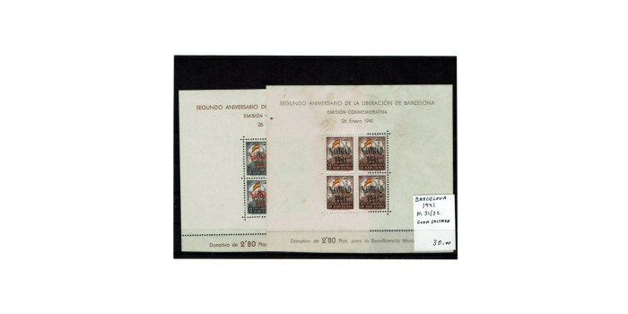 BARCELONA, 1941, No. 31/32 * with hinges, gum skipped