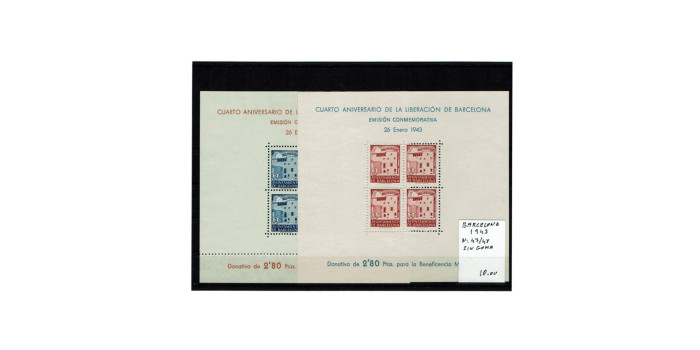 BARCELONA, 1943, No. 47/48 * without rubber band