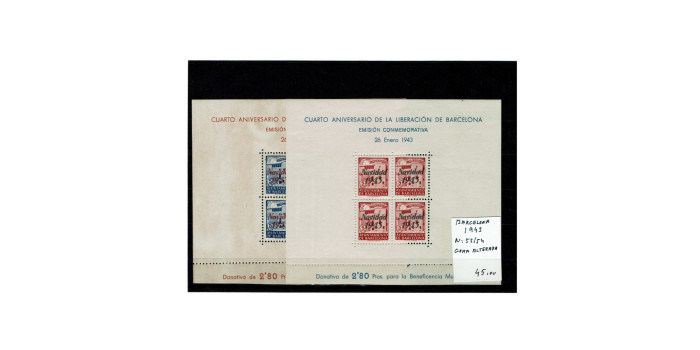 BARCELONA, 1943, No. 53/54 * with altered rubber hinges