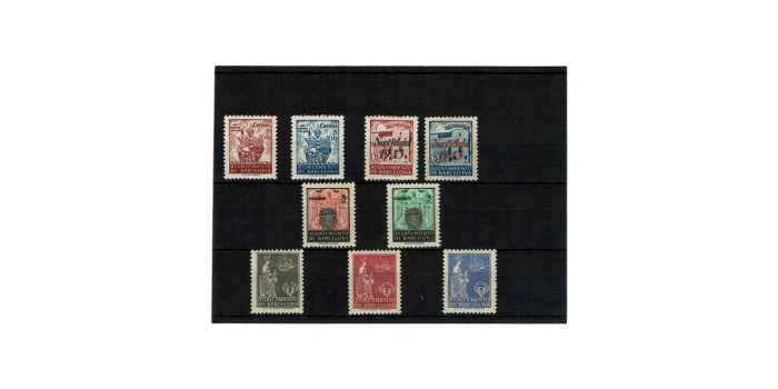 BARCELONA, 1943, stamps from block sheets