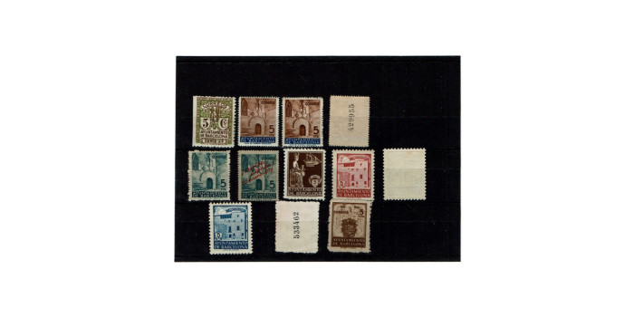 BARCELONA, Lot of 12 stamps with varieties