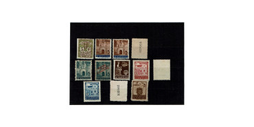BARCELONA, Lot of 12 stamps with varieties