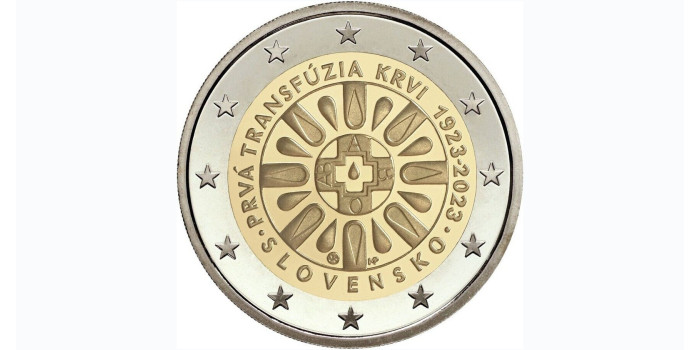 2 EUROS CONMEMORATIVOS ESLOVAQUIA 2023 "TRANSFUSIONES"