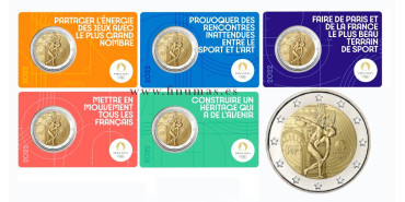 2 EURO COMMEMORATIVE FRANCE 2022 "JJ.OO" COINS