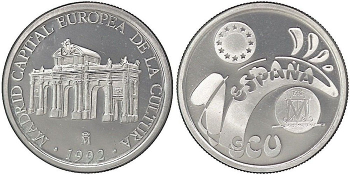 1992 - 1 ECU 1992 FNMT "MADRID" - PLATA