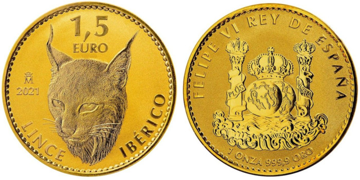 2021 - MONEDA DE ORO 1oz. LINCE IBERICO.