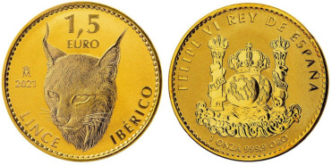 2021 - MONEDA DE ORO 1oz. LINCE IBERICO.