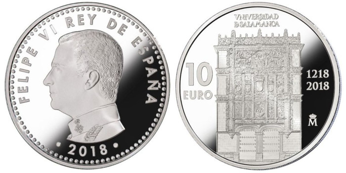 2018 - 10 EUROS 800 AÑOS UNIVERSIDAD DE SALAMANCA. PLATA - PROOF