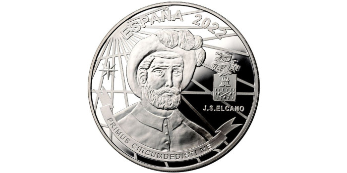 10 Euros - 8 Reales V Centenario Vuelta al Mundo. Llegada. Plata - Proof 2022